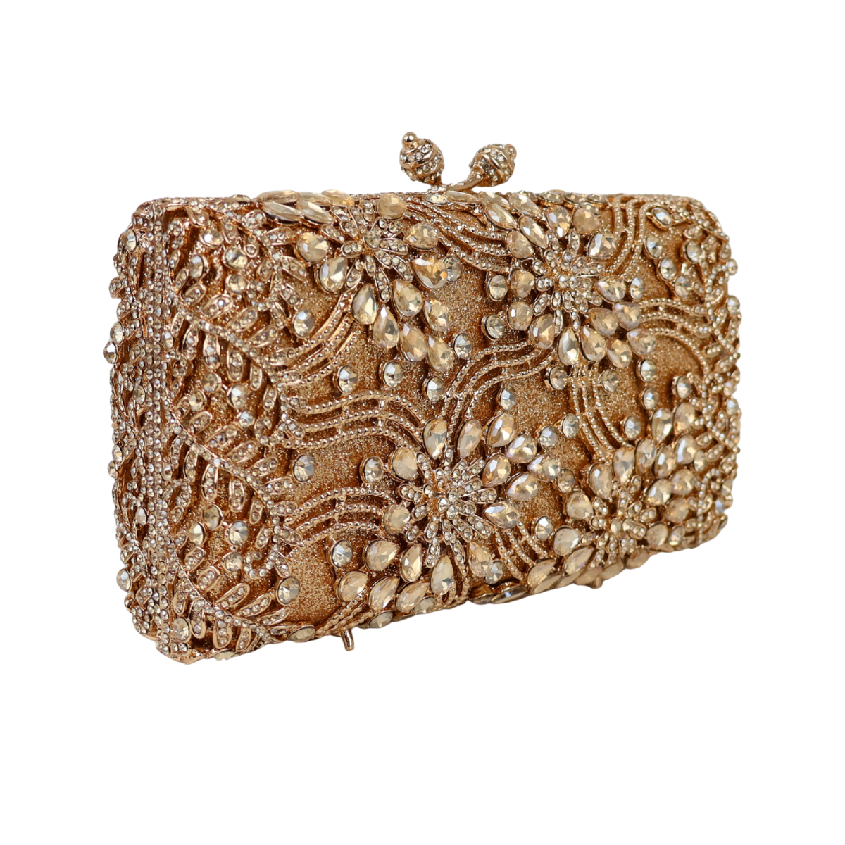 Bolsa Festa Clutch Pedraria Strass Dourada