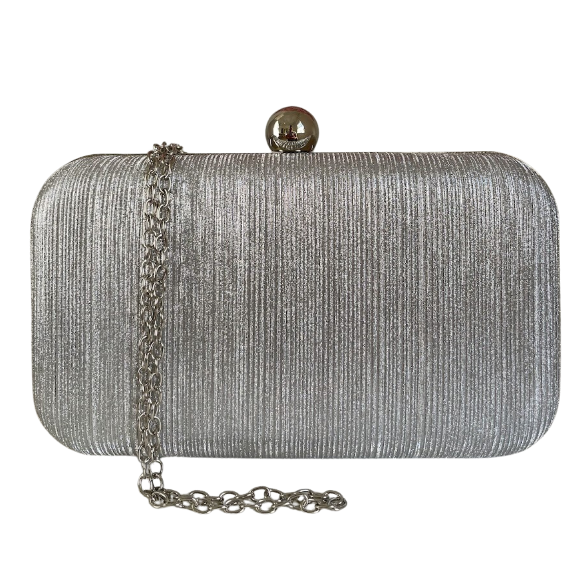 Bolsa Festa Clutch Tecido Brilho Prata