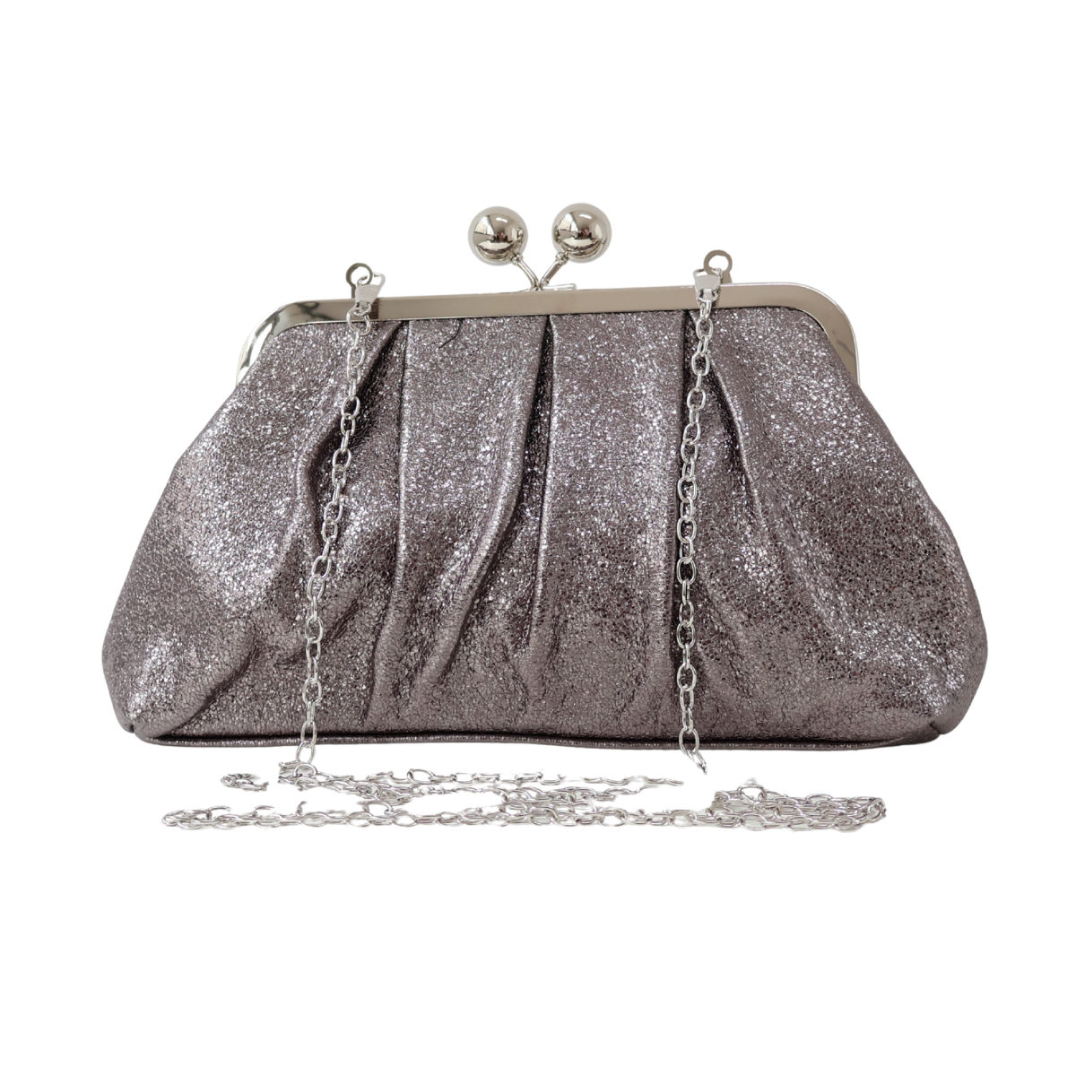 Bolsa Pouch Festa Clutch Prata Envelhecido