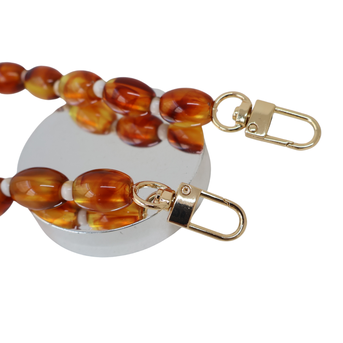 Alça de Mão - Caramelo - Metal Dourado