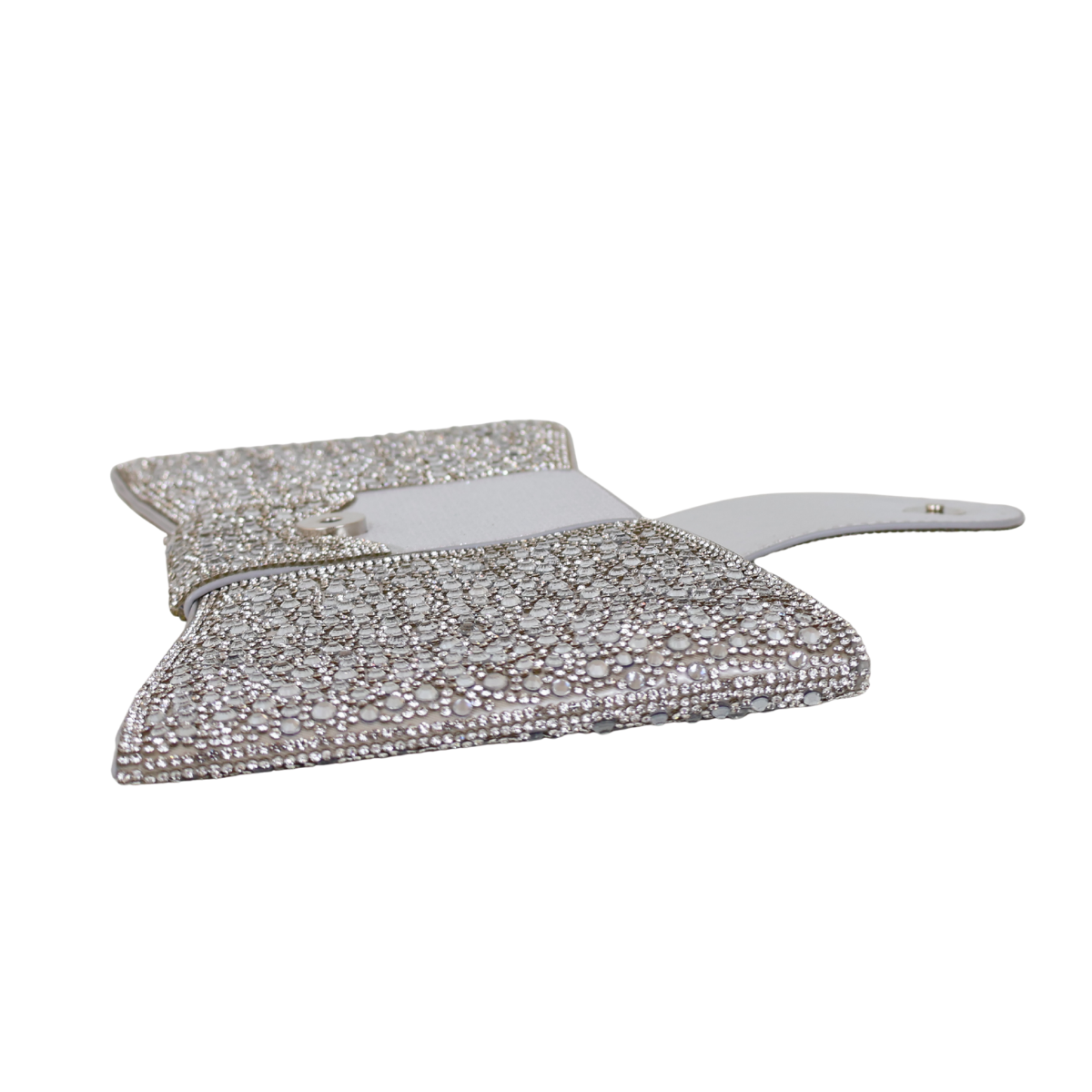 Bolsa Carteira de Festa Clutch Pedraria Prata