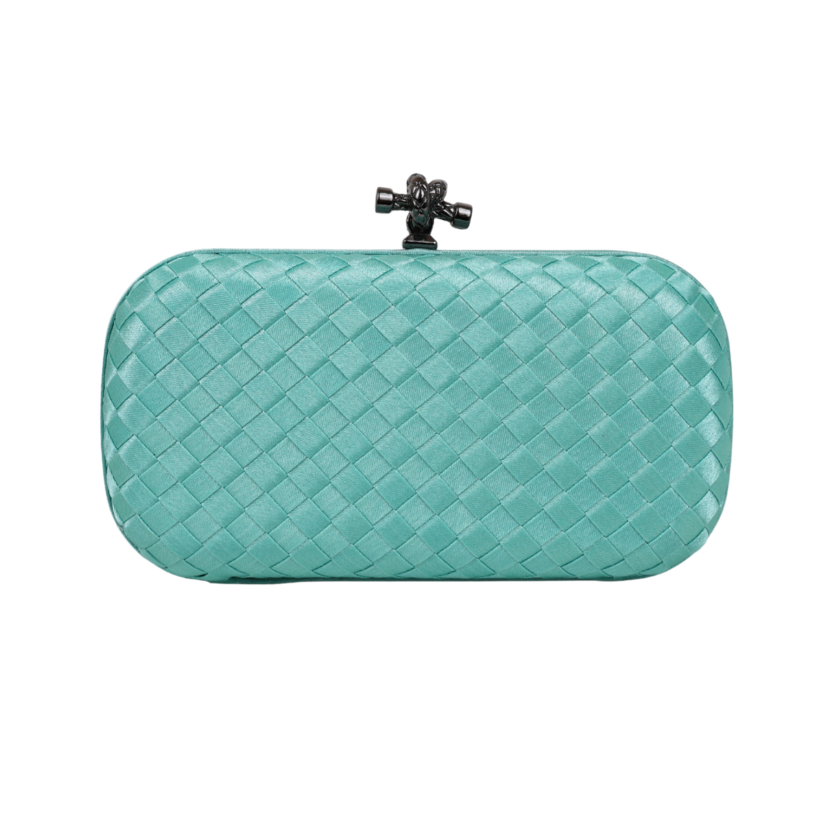 Clutch Tressê Cetim Inspired Pequena Turquesa Claro