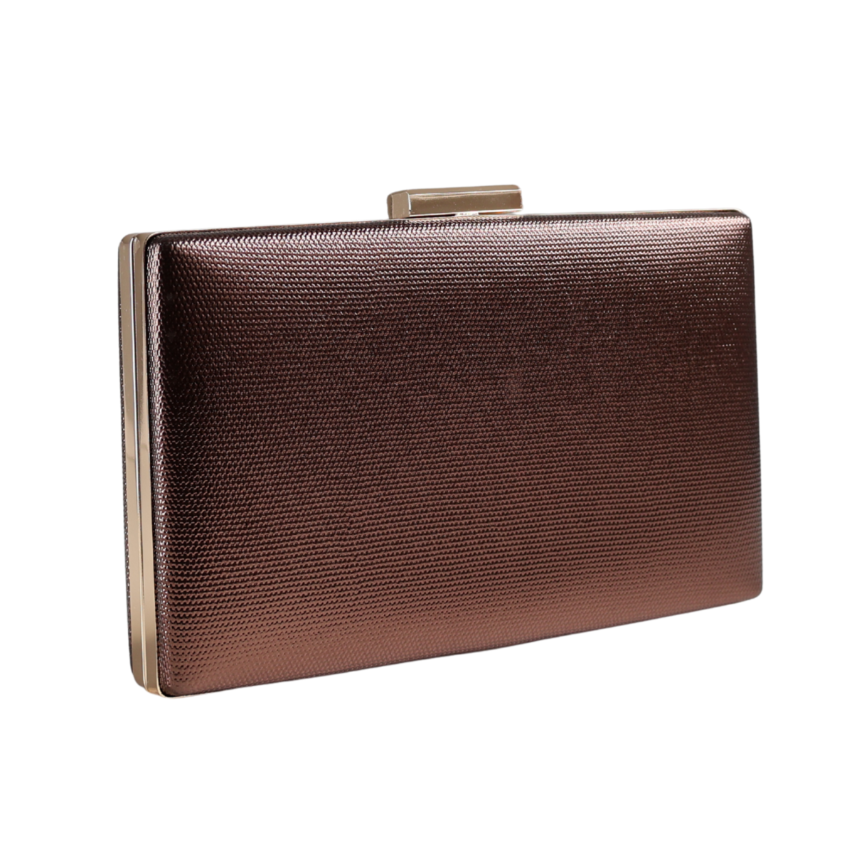 Bolsa Festa Clutch Metalizada Marrom Bronze