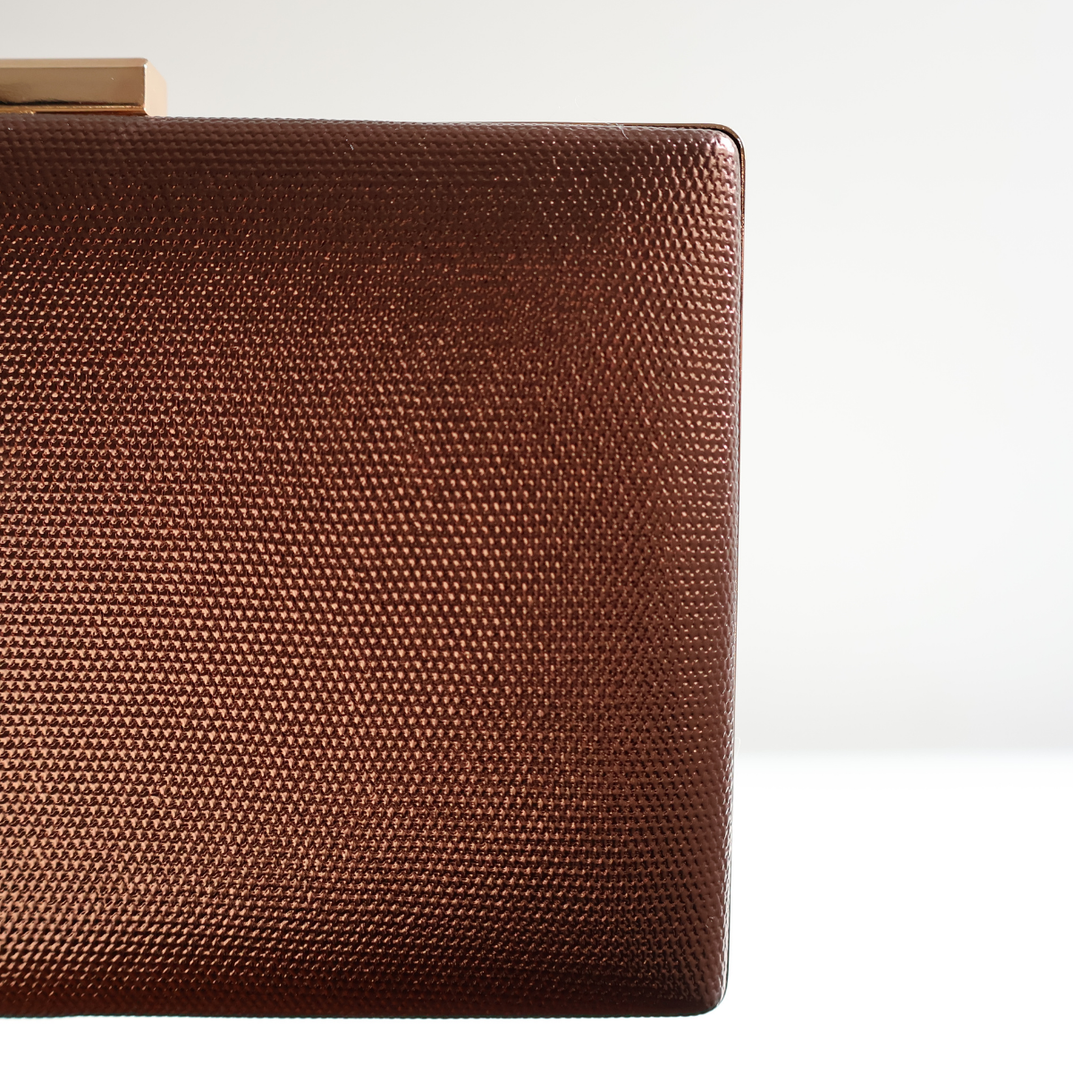 Bolsa Festa Clutch Metalizada Marrom Bronze
