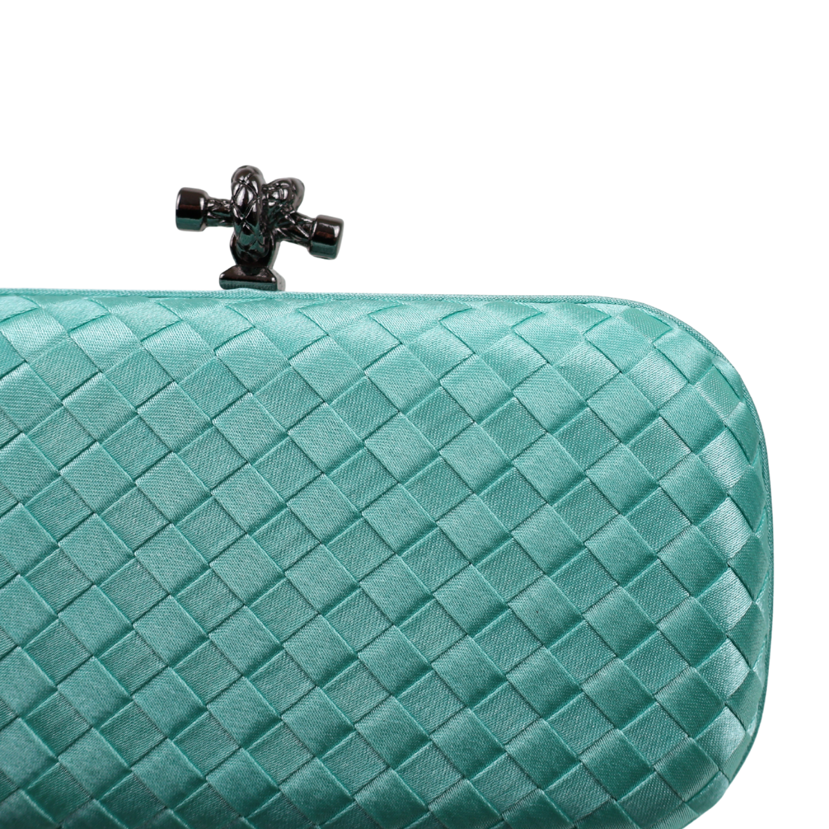 Clutch Tressê Cetim Inspired Pequena Turquesa Claro