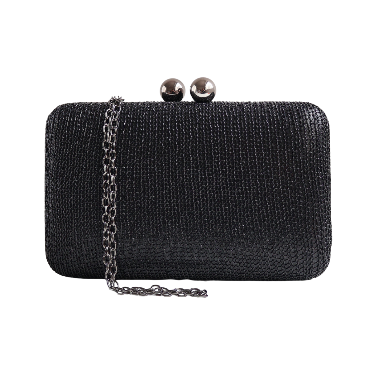 Bolsa de Festa Clutch Malha Preta