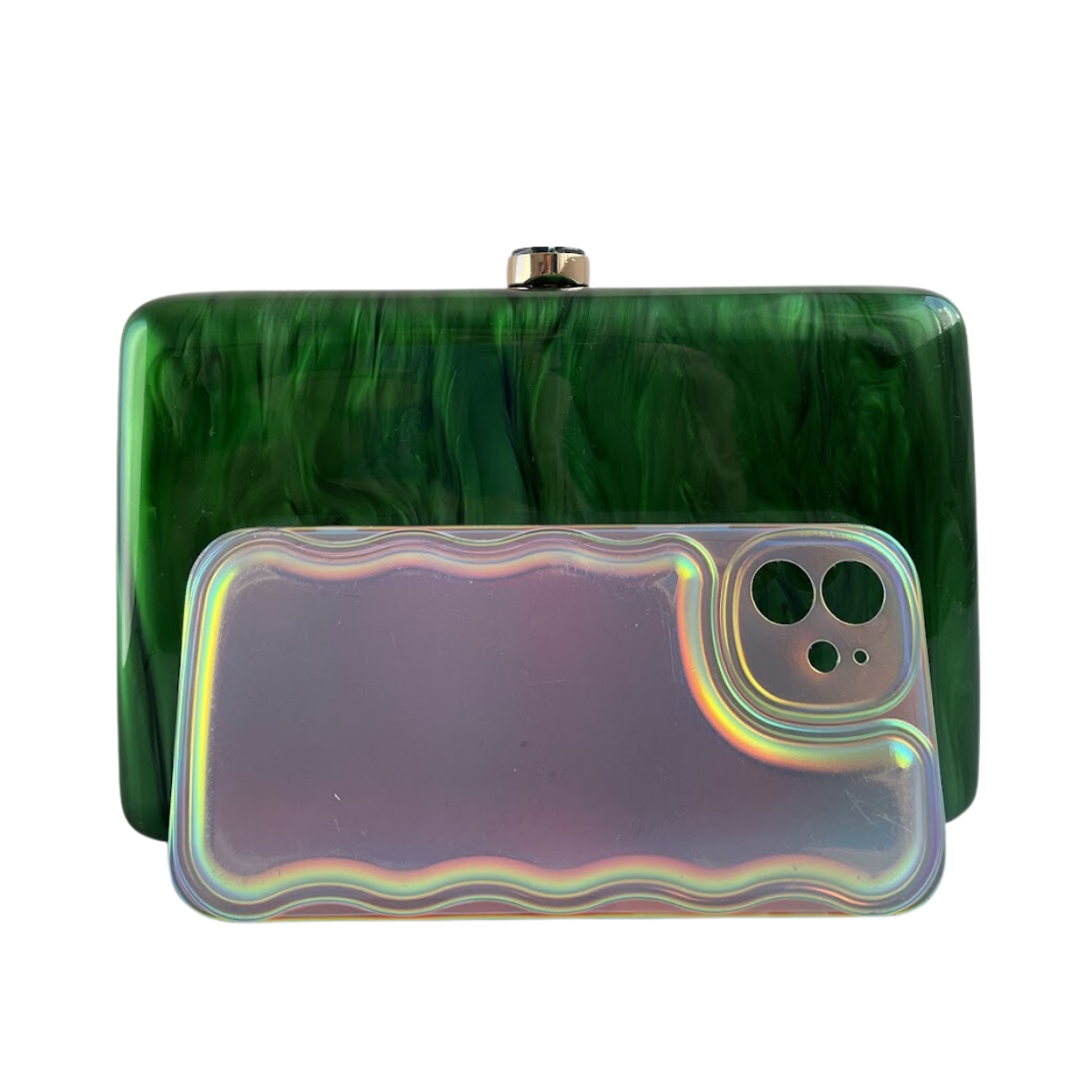 Bolsa Clutch Festa Acrílico Verde