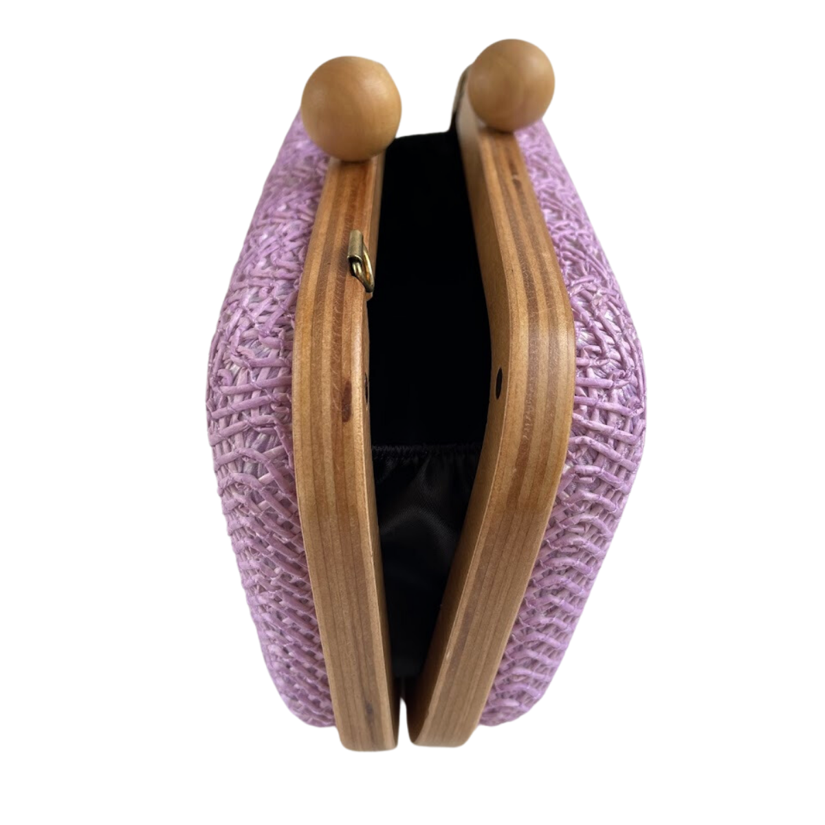 Bolsa de Festa Clutch Madeira e Palha Roxa - ReUse