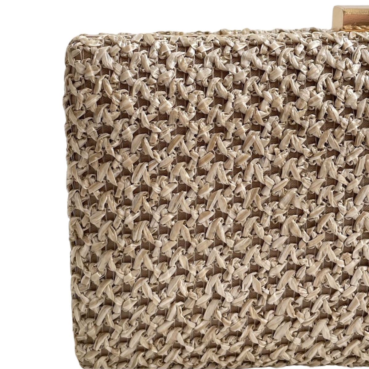 Bolsa Festa Clutch Trama Palha Bege Escuro