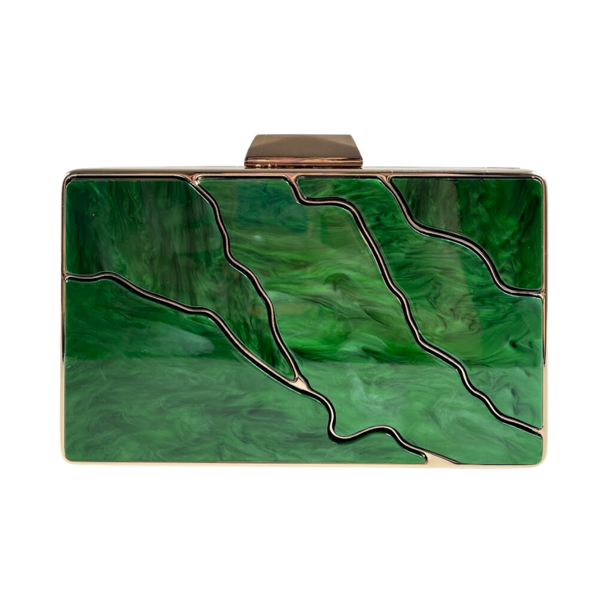 Bolsa de Festa Clutch Acrílico e Metal Verde