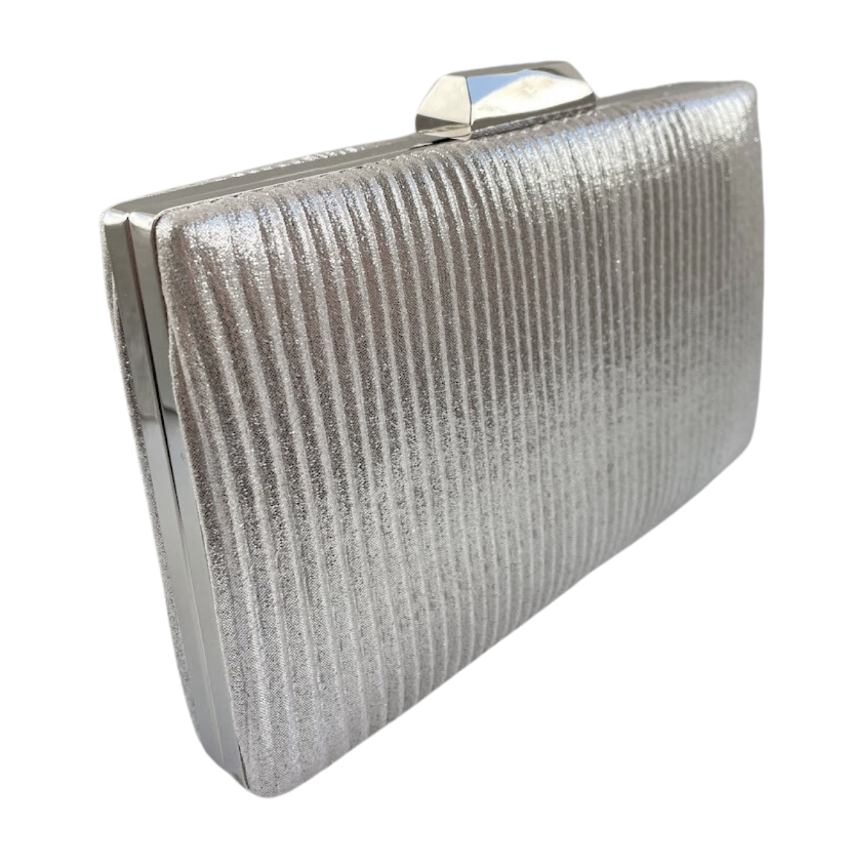 Bolsa Festa Clutch Frizada Prata