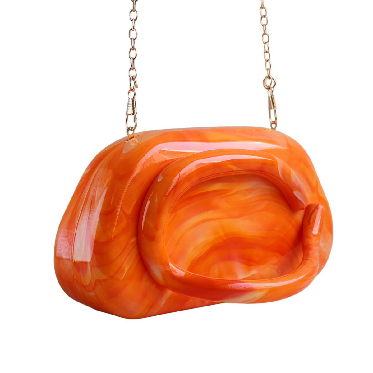 Bolsa de Festa Clutch Acrílico Mesclado Laranja