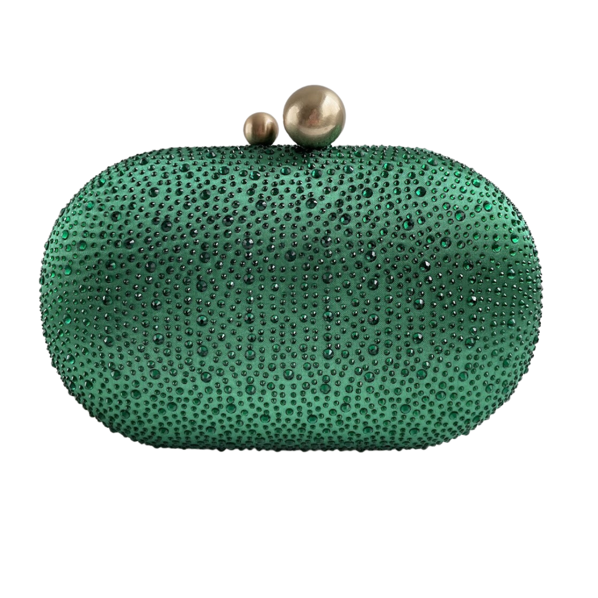 Bolsa Festa Clutch Pedraria Strass Oval Verde
