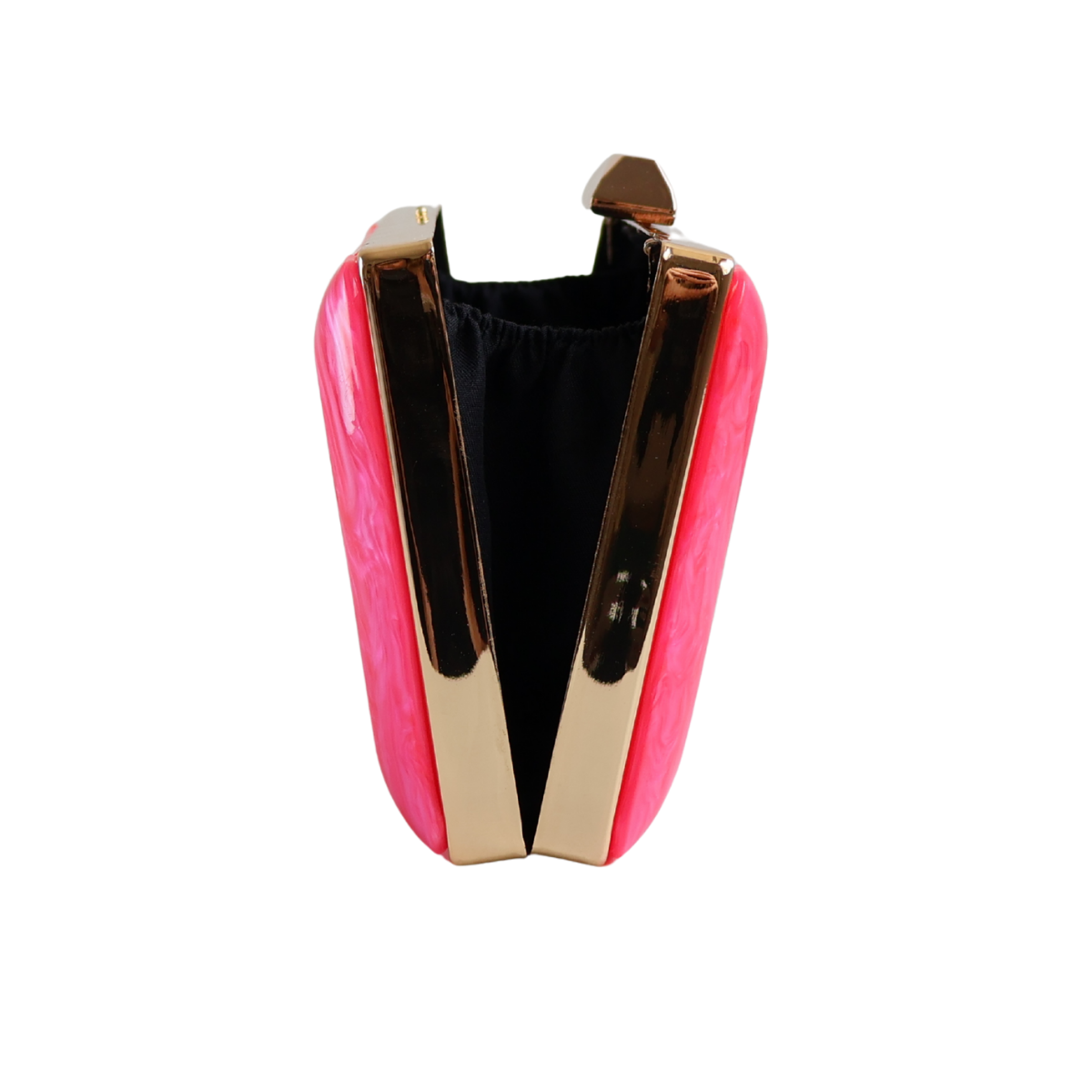 Bolsa de Festa Clutch Acrílico e Metal Rosa
