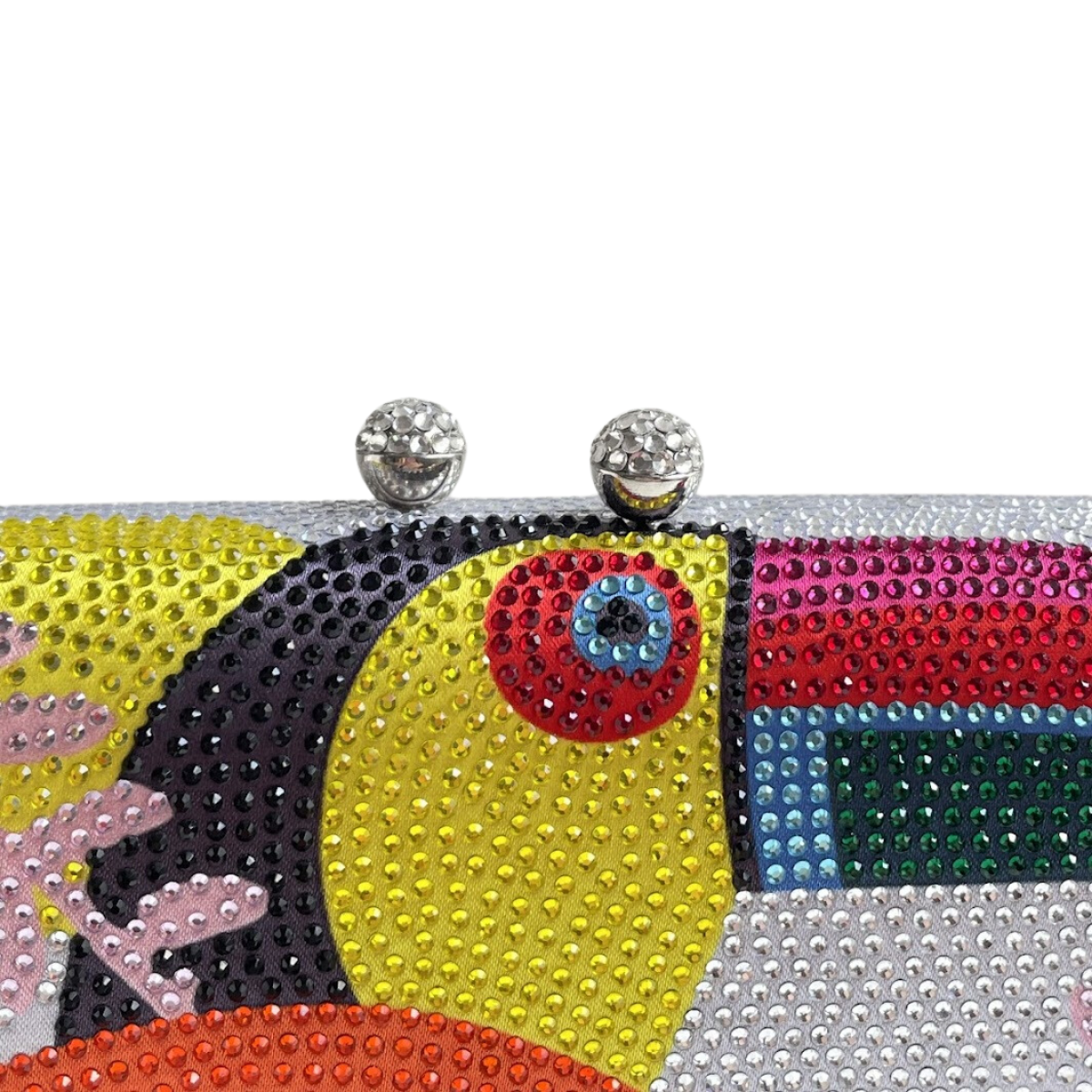 Bolsa de Festa Clutch Pedraria Prata Toucan