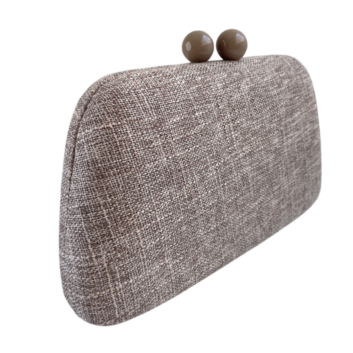 Bolsa de Festa Clutch Linho Marrom