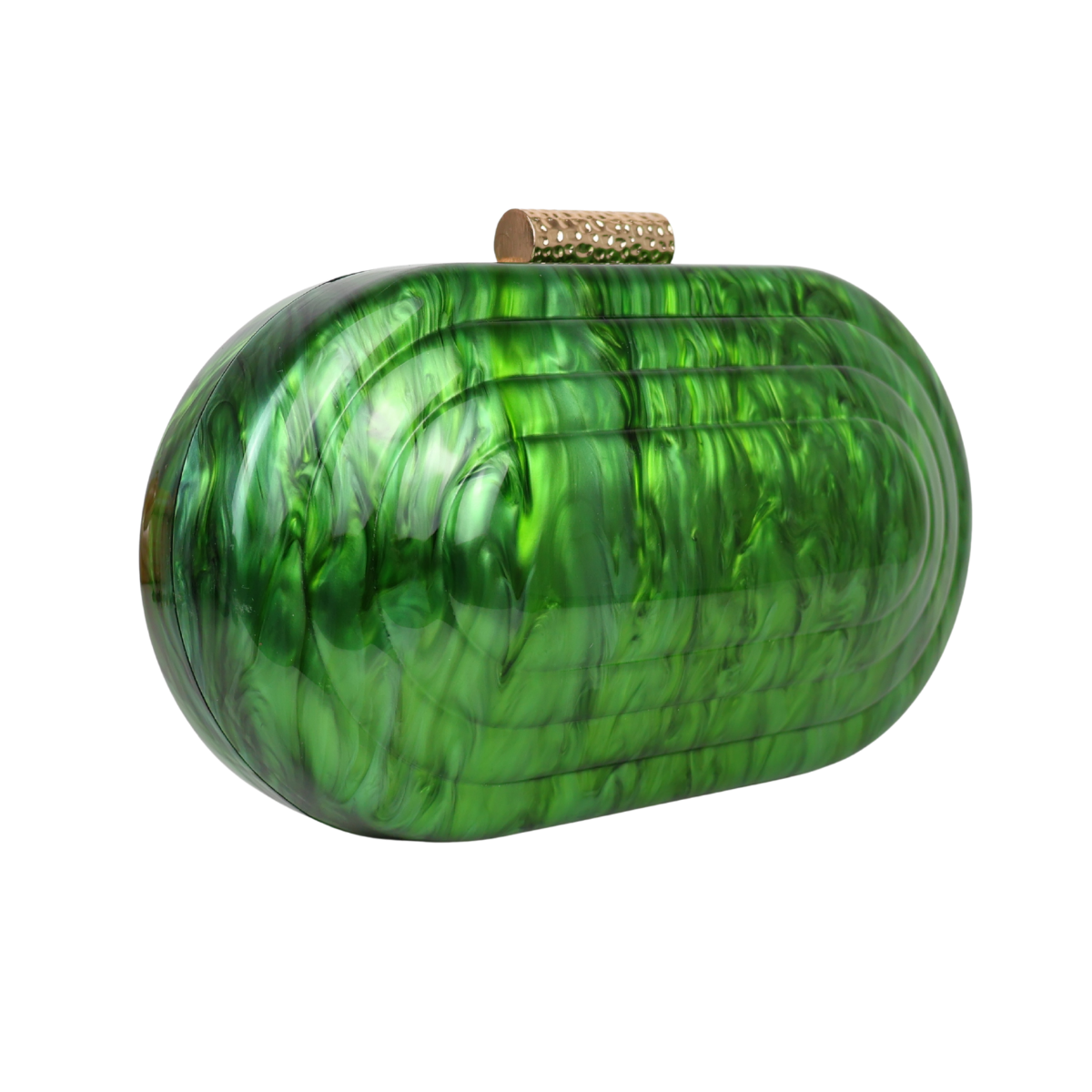Bolsa de Festa Clutch Acrílico Oval Verde