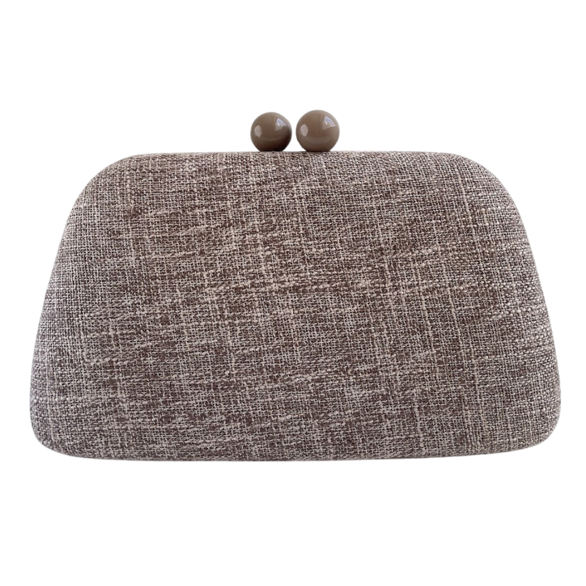 Bolsa de Festa Clutch Linho Marrom