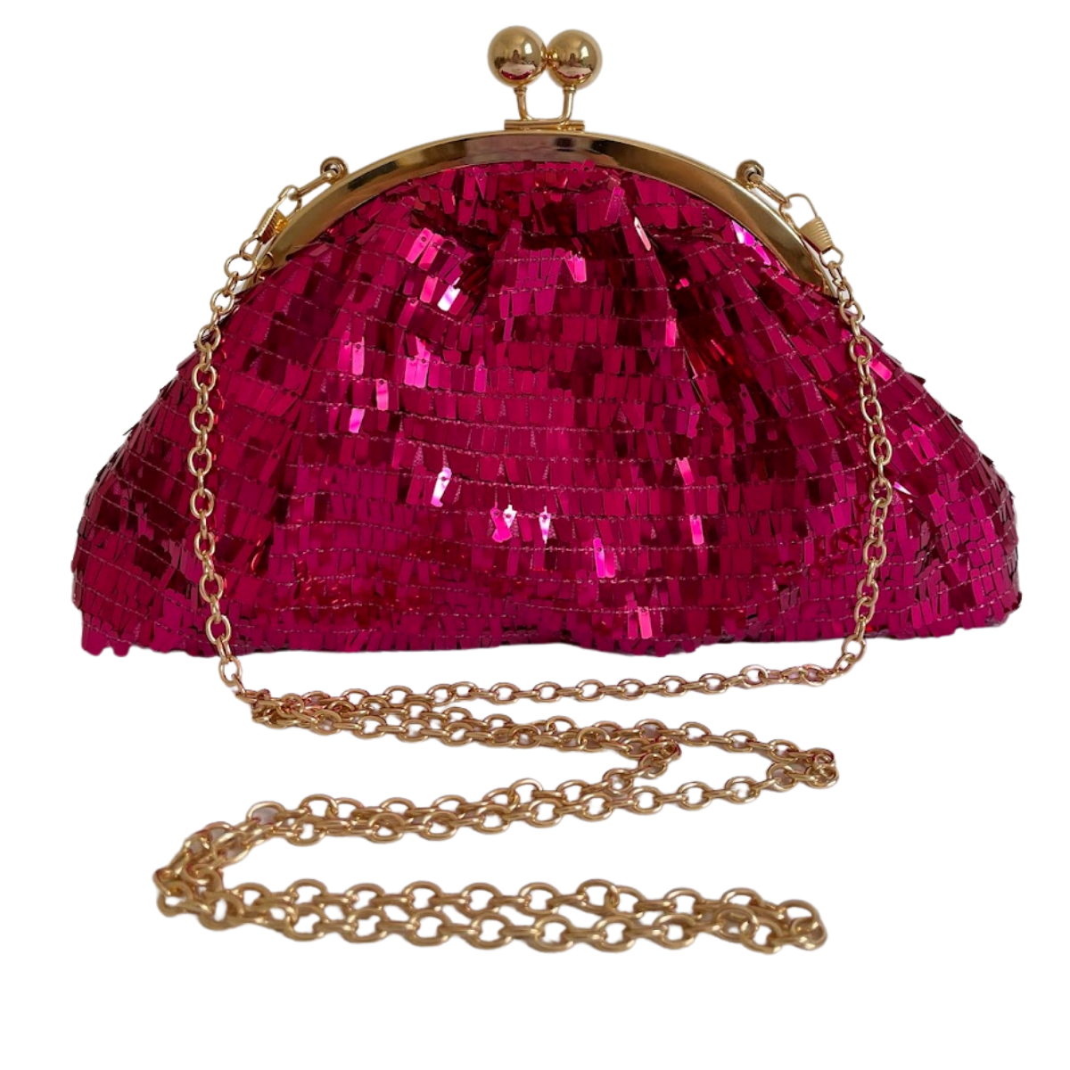 Bolsa de Festa Clutch Lantejoula Brilhante Rosa - ReUse