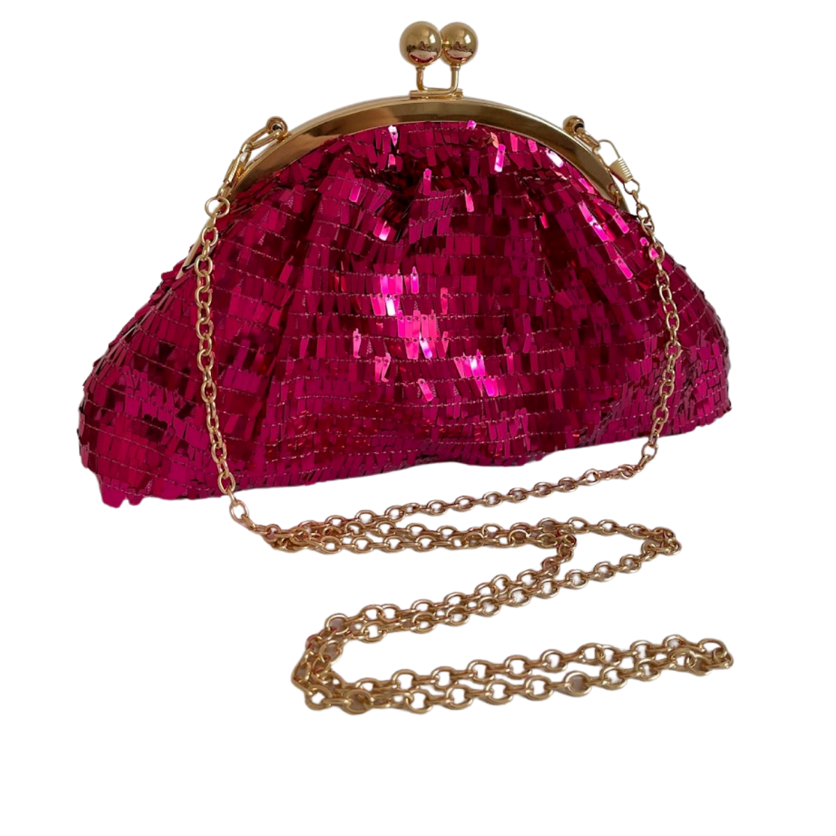 Bolsa de Festa Clutch Lantejoula Brilhante Rosa - ReUse