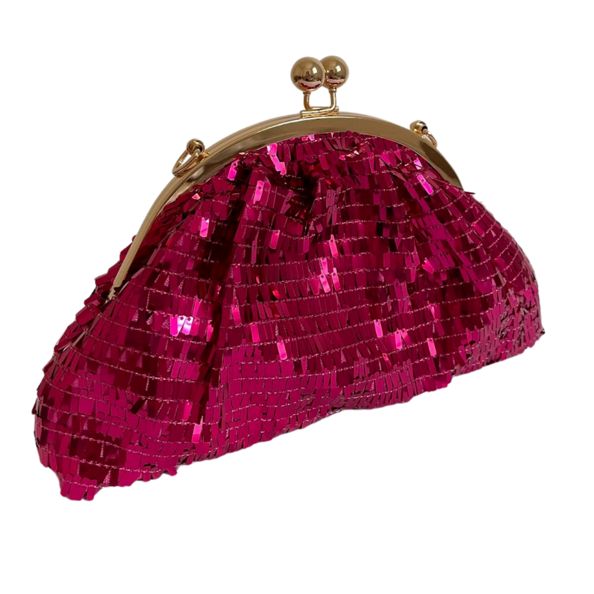 Bolsa de Festa Clutch Lantejoula Brilhante Rosa - ReUse
