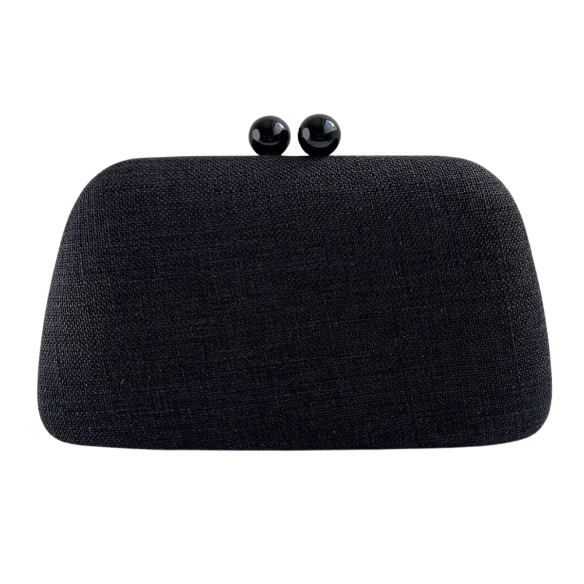 Bolsa de Festa Clutch Linho Preta e Brilho