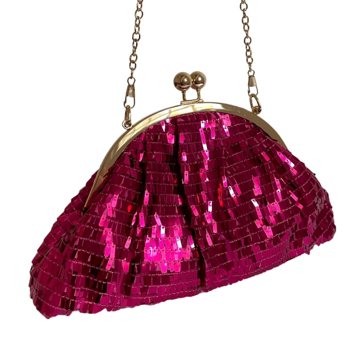 Bolsa de Festa Clutch Lantejoula Brilhante Rosa - ReUse