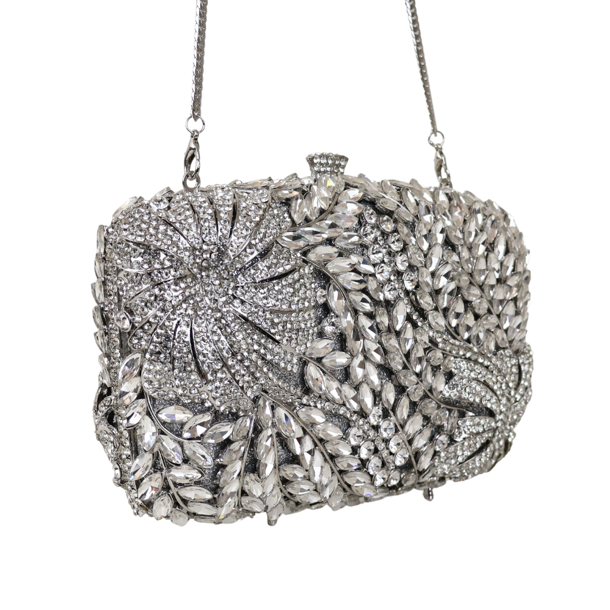 Bolsa Festa Clutch Pedraria Strass Prata