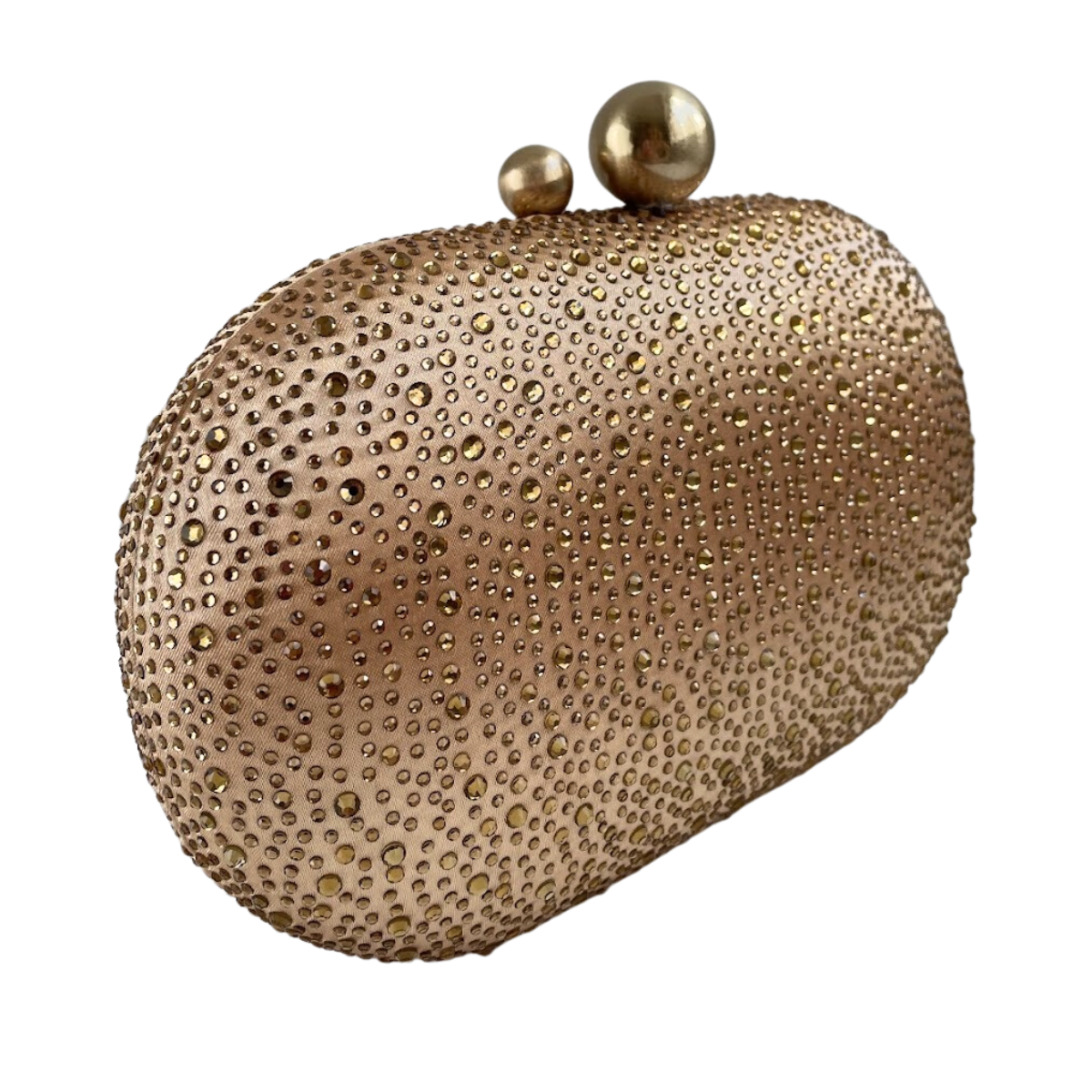 Bolsa Festa Clutch Pedraria Strass Oval Dourada