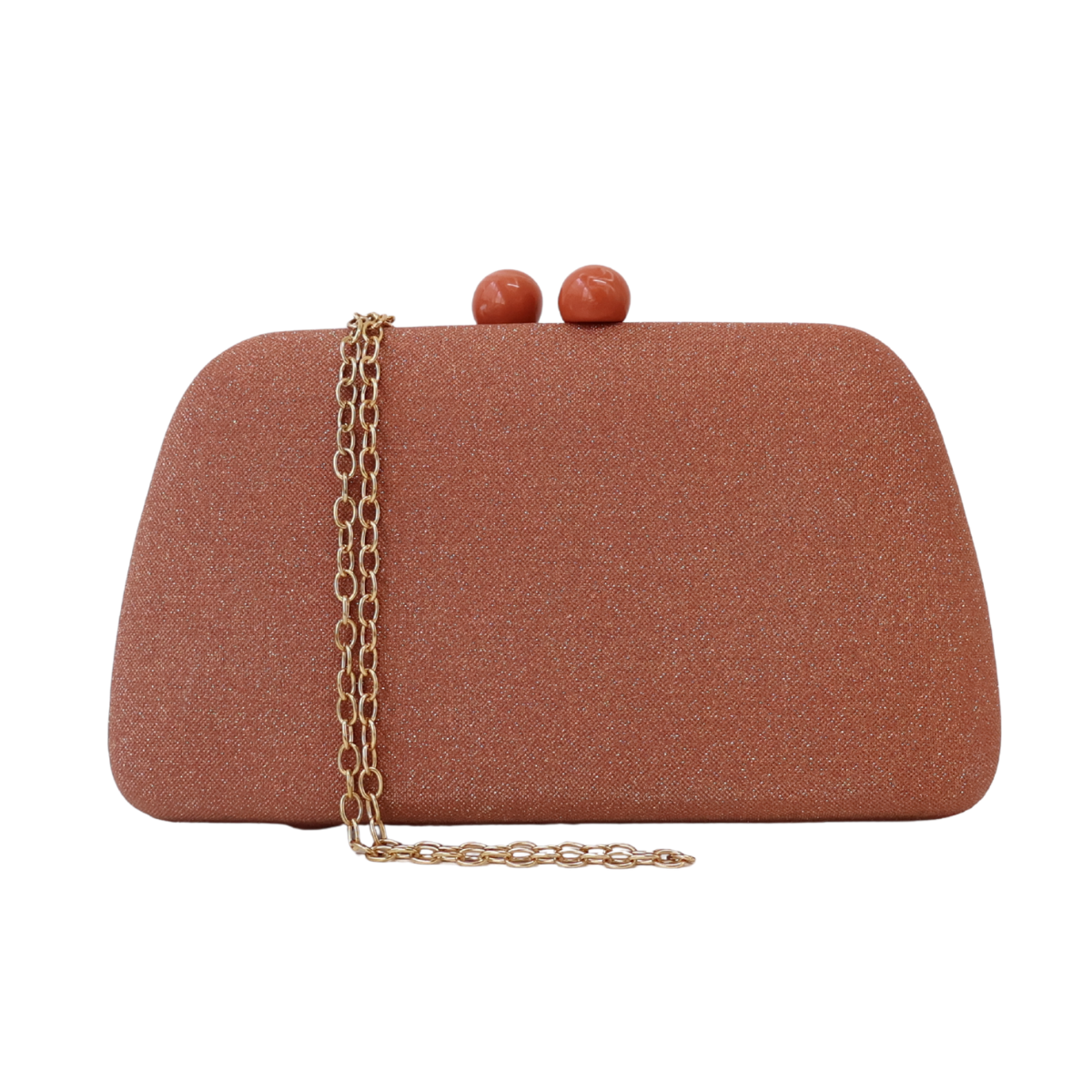 Bolsa de Festa Clutch Laranja Terracota Brilho