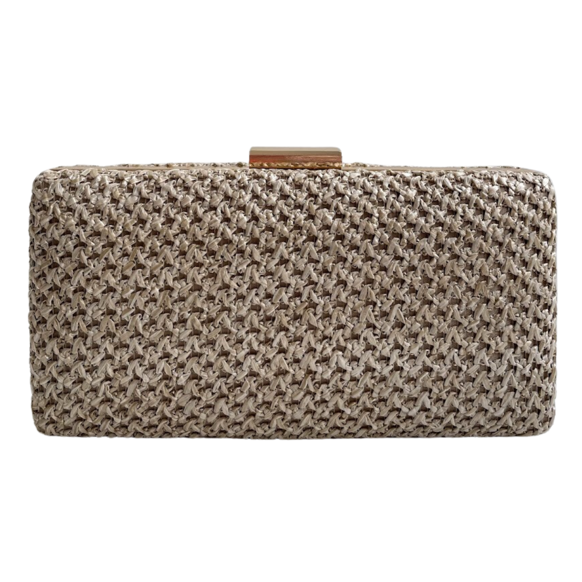 Bolsa Festa Clutch Trama Palha Bege Escuro