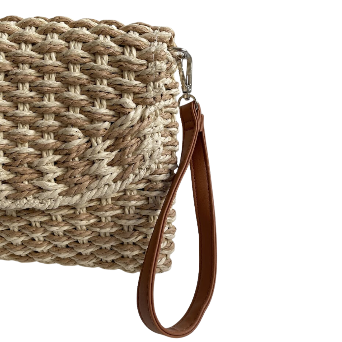 Bolsa Carteira Envelope de Palha Bege