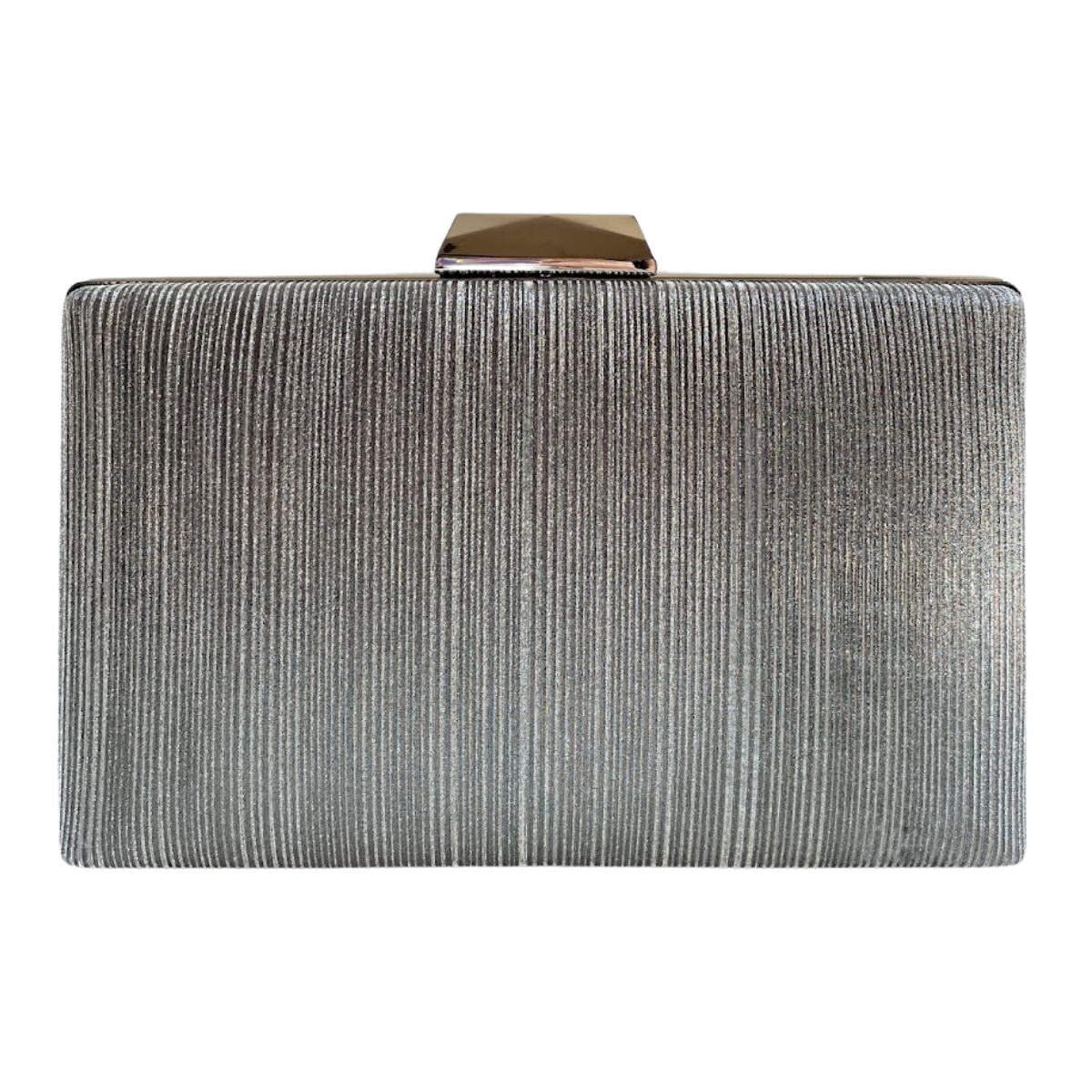 Bolsa Festa Clutch Brilho Prata Envelhecida