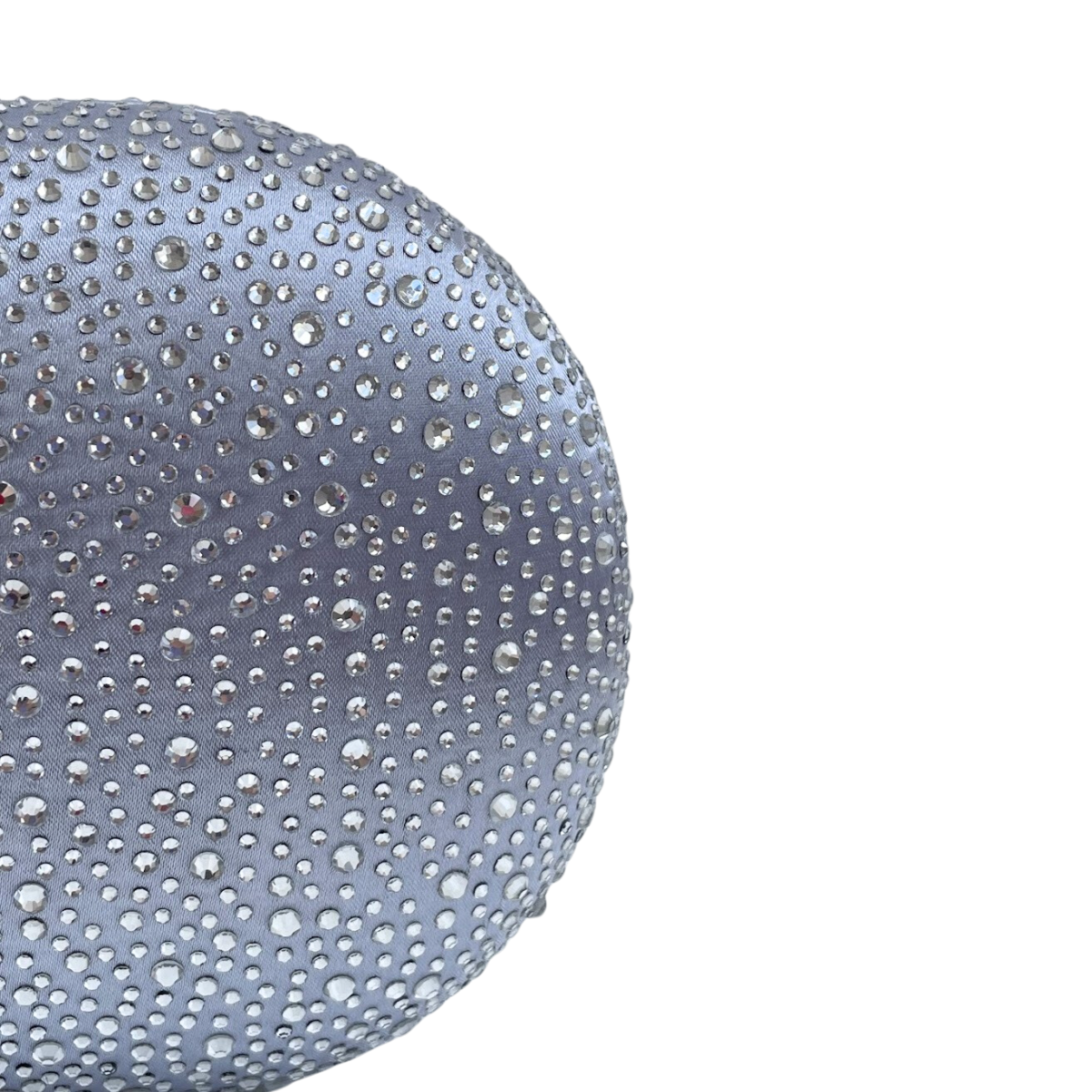 Bolsa Festa Clutch Pedraria Strass Oval Prata