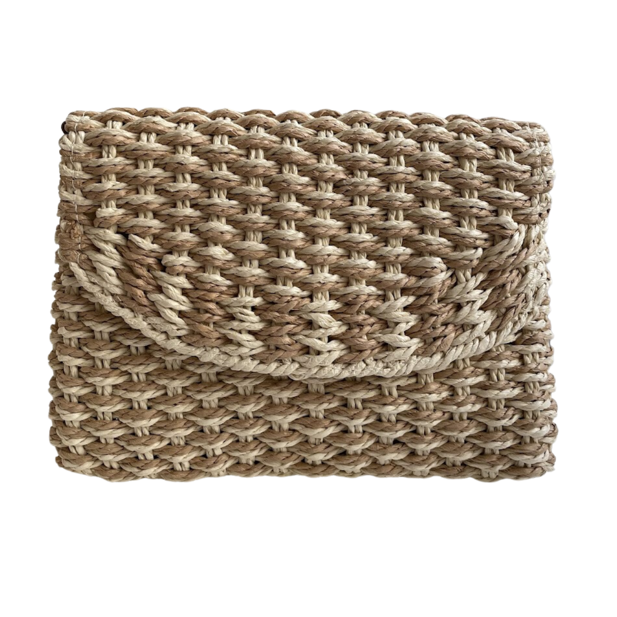 Bolsa Carteira Envelope de Palha Bege