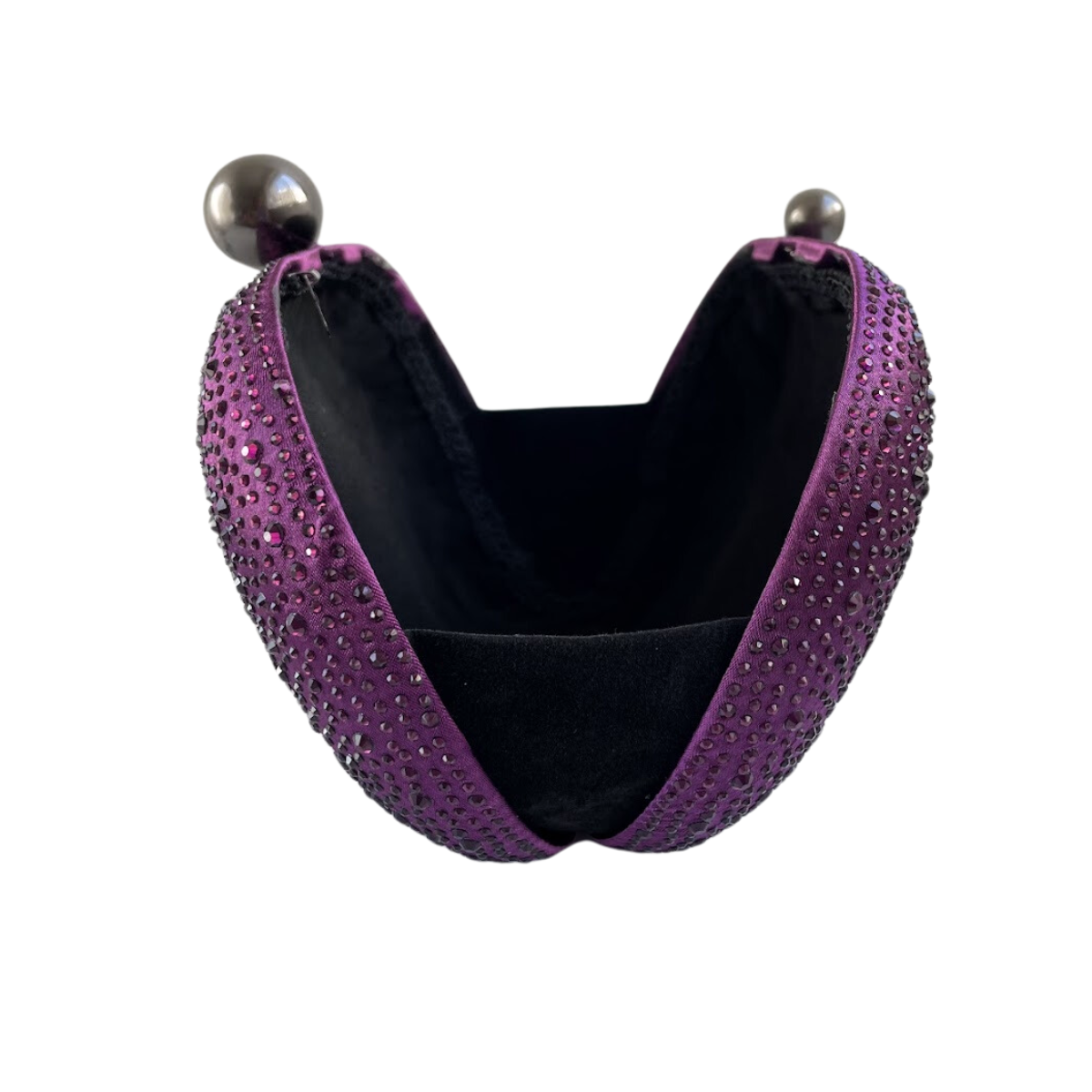 Bolsa Festa Clutch Pedraria Strass Oval Roxo