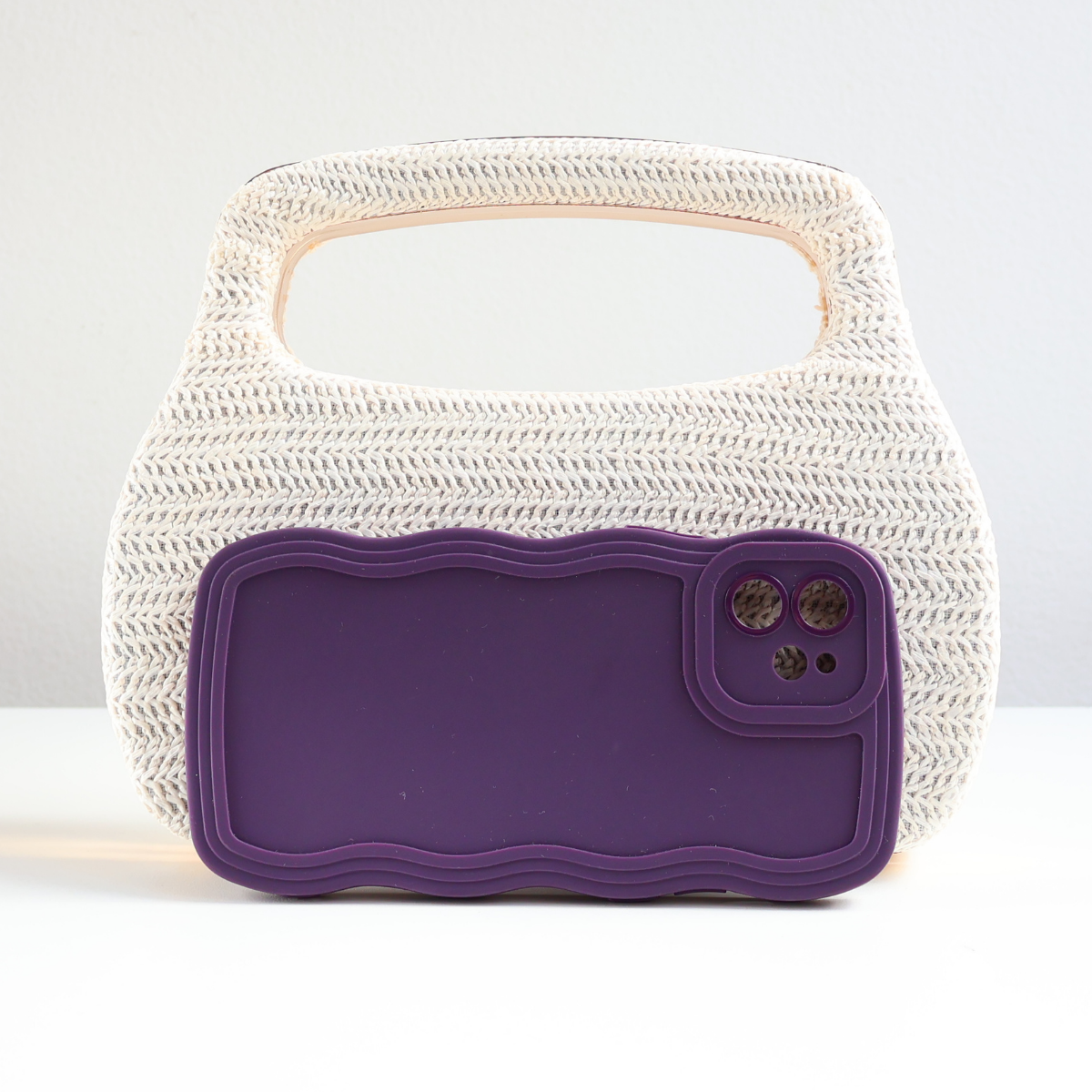 Bolsa de Mão Clutch Festa Palha Off White