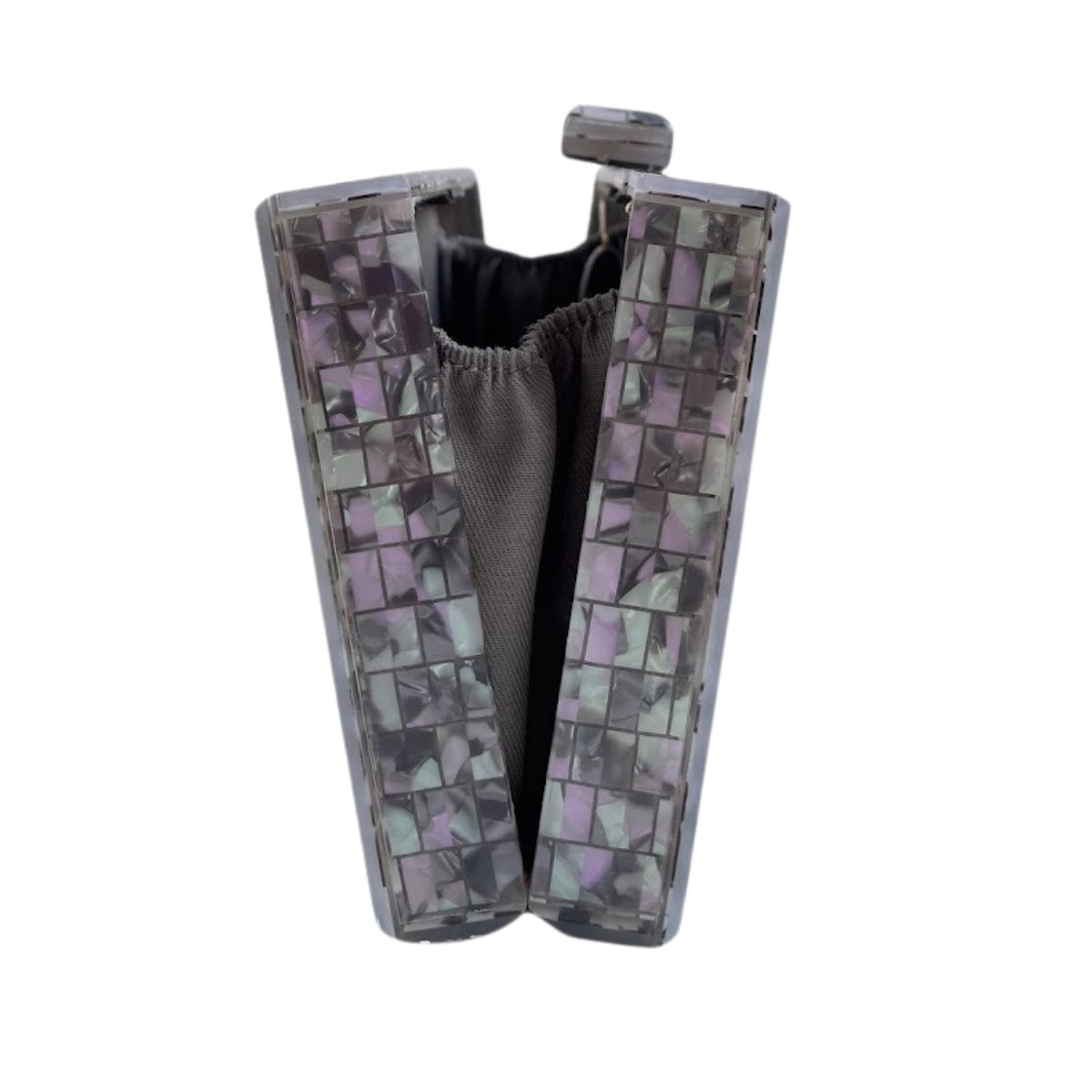 Bolsa de Festa Clutch Acrílico Perolada Cinza Escuro
