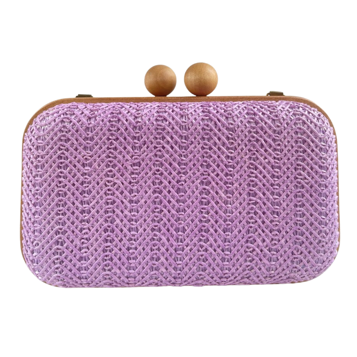 Bolsa de Festa Clutch Madeira e Palha Roxa - ReUse