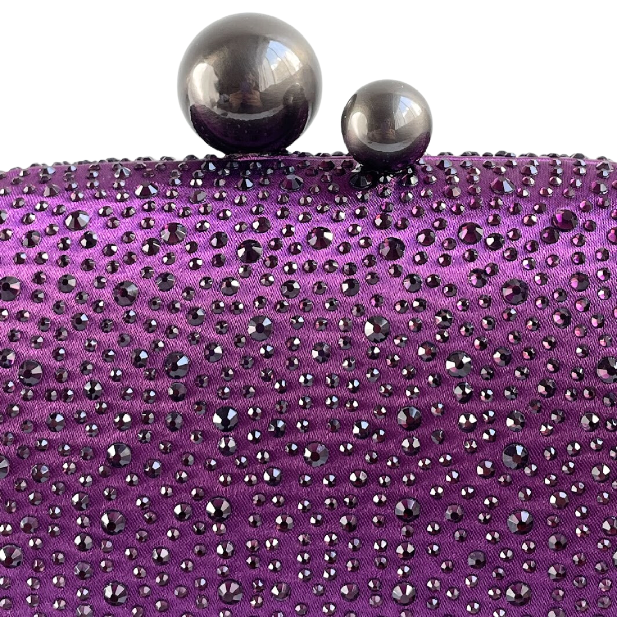 Bolsa Festa Clutch Pedraria Strass Oval Roxo