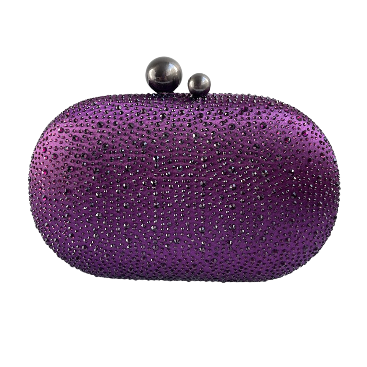 Bolsa Festa Clutch Pedraria Strass Oval Roxo