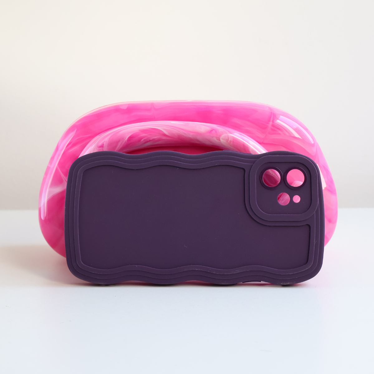 Bolsa de Festa Clutch Acrílico Mesclado Rosa
