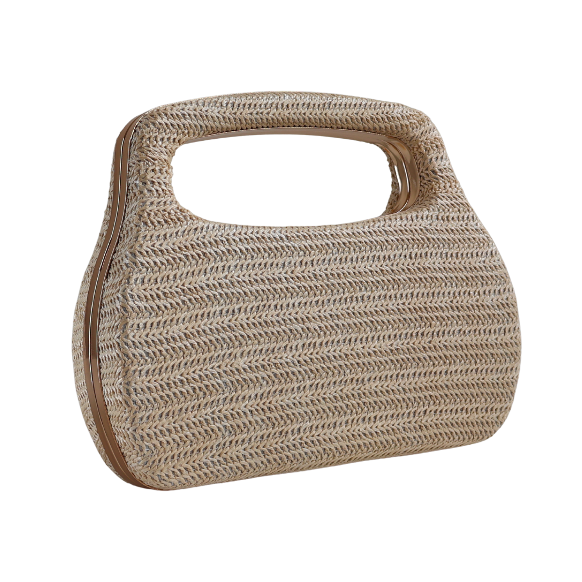 Bolsa de Mão Clutch Festa Palha Bege Claro