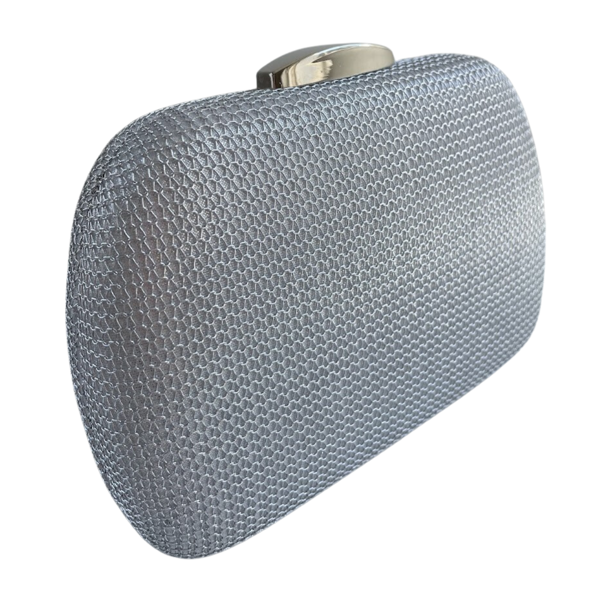 Bolsa Festa Clutch Malha Metalizada Prata
