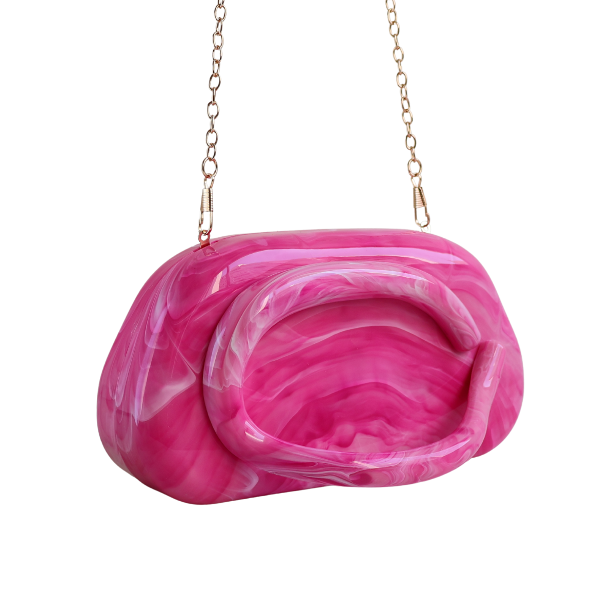 Bolsa de Festa Clutch Acrílico Mesclado Rosa