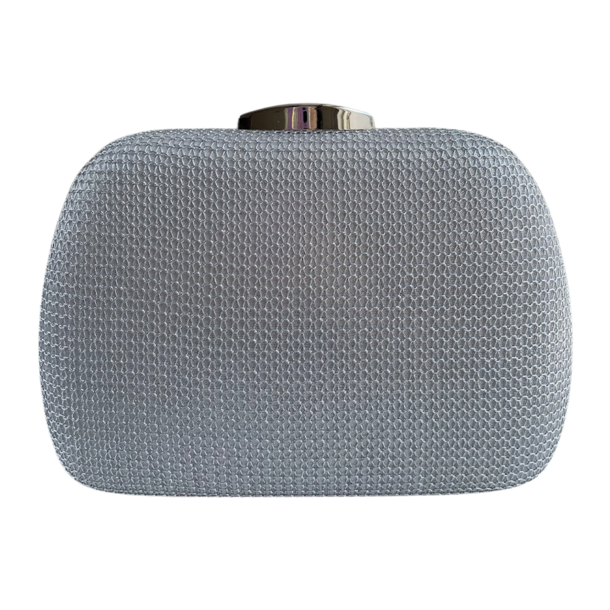 Bolsa Festa Clutch Malha Metalizada Prata
