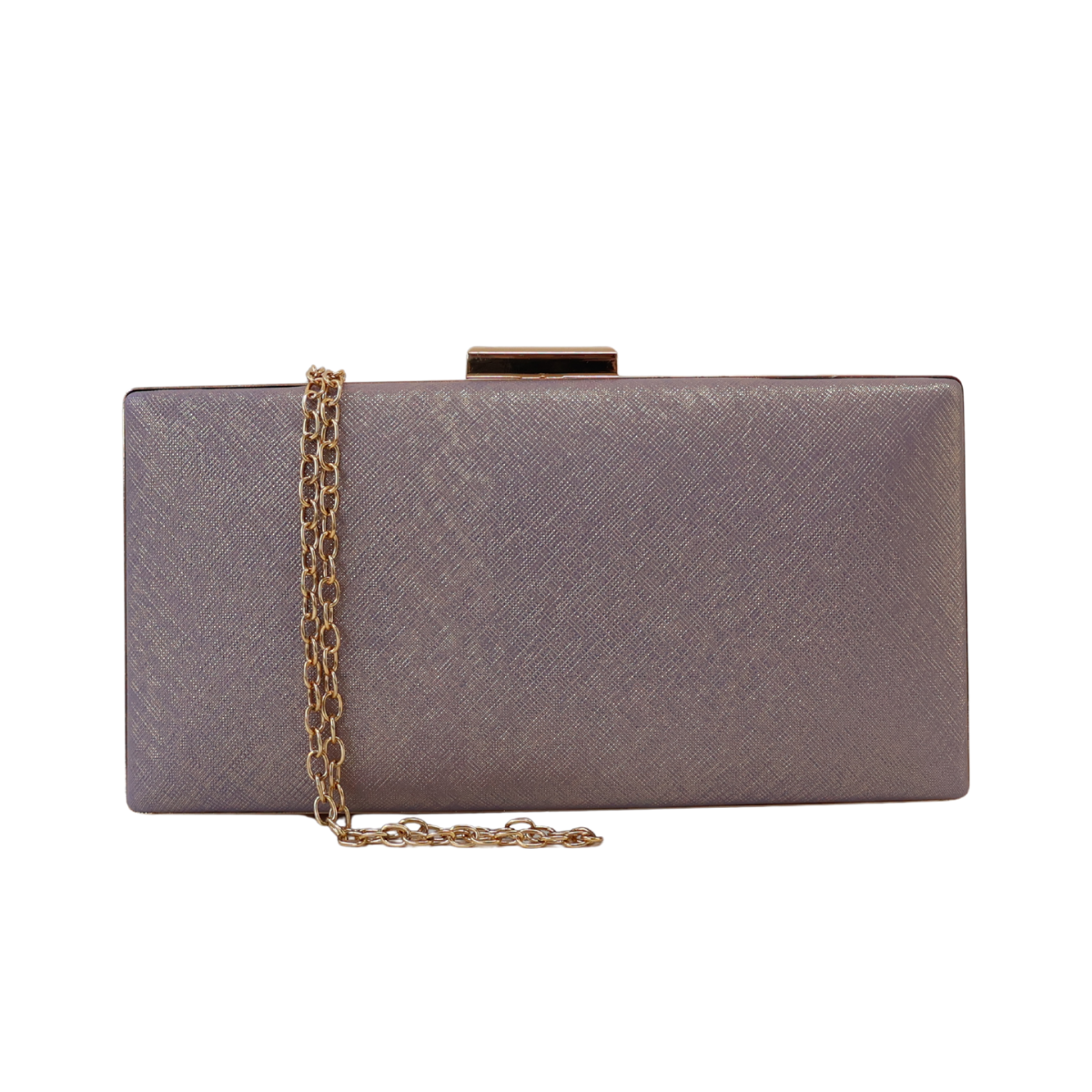 Bolsa de Festa Clutch Lilás e Dourado