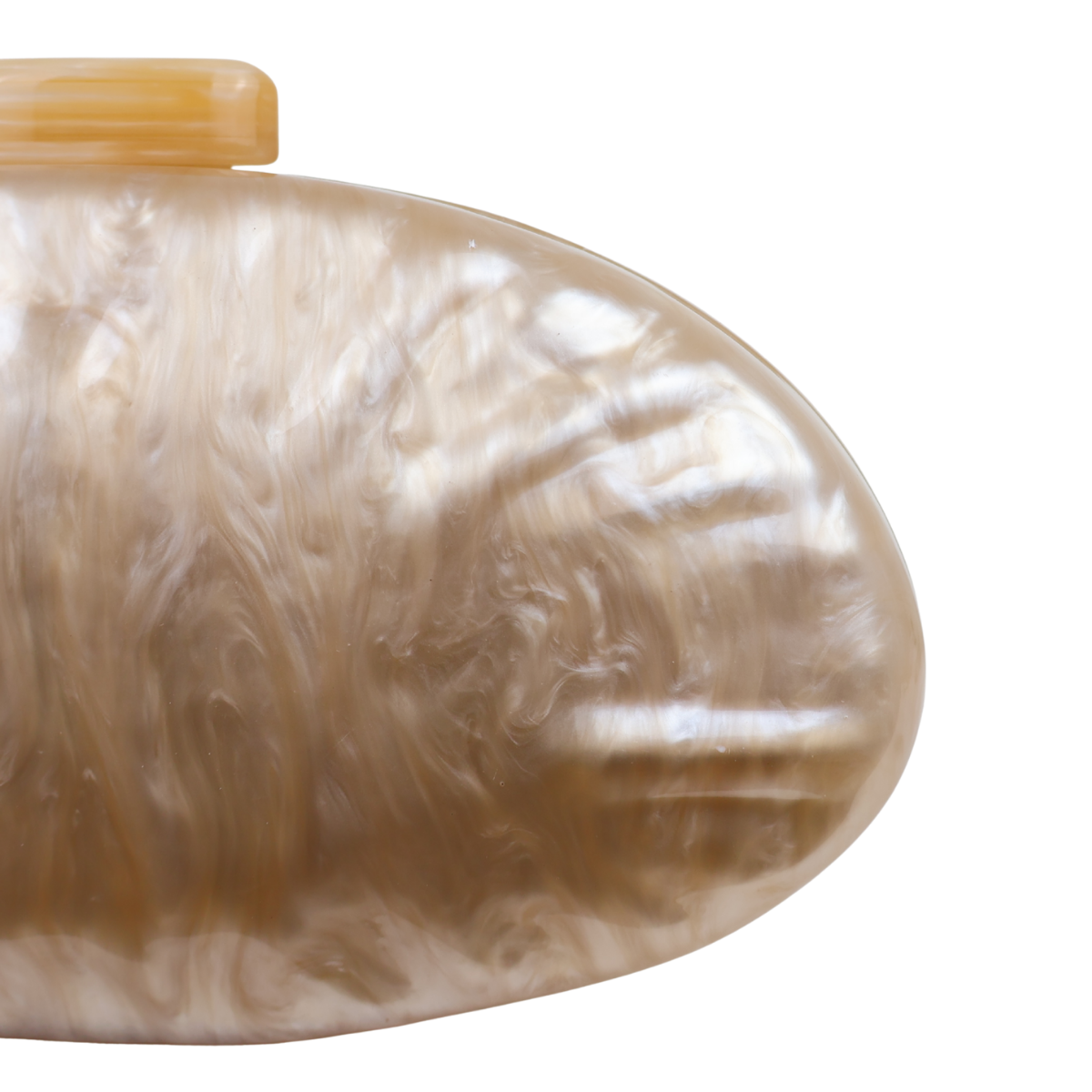 Bolsa Clutch Festa Acrílico Oval Bege