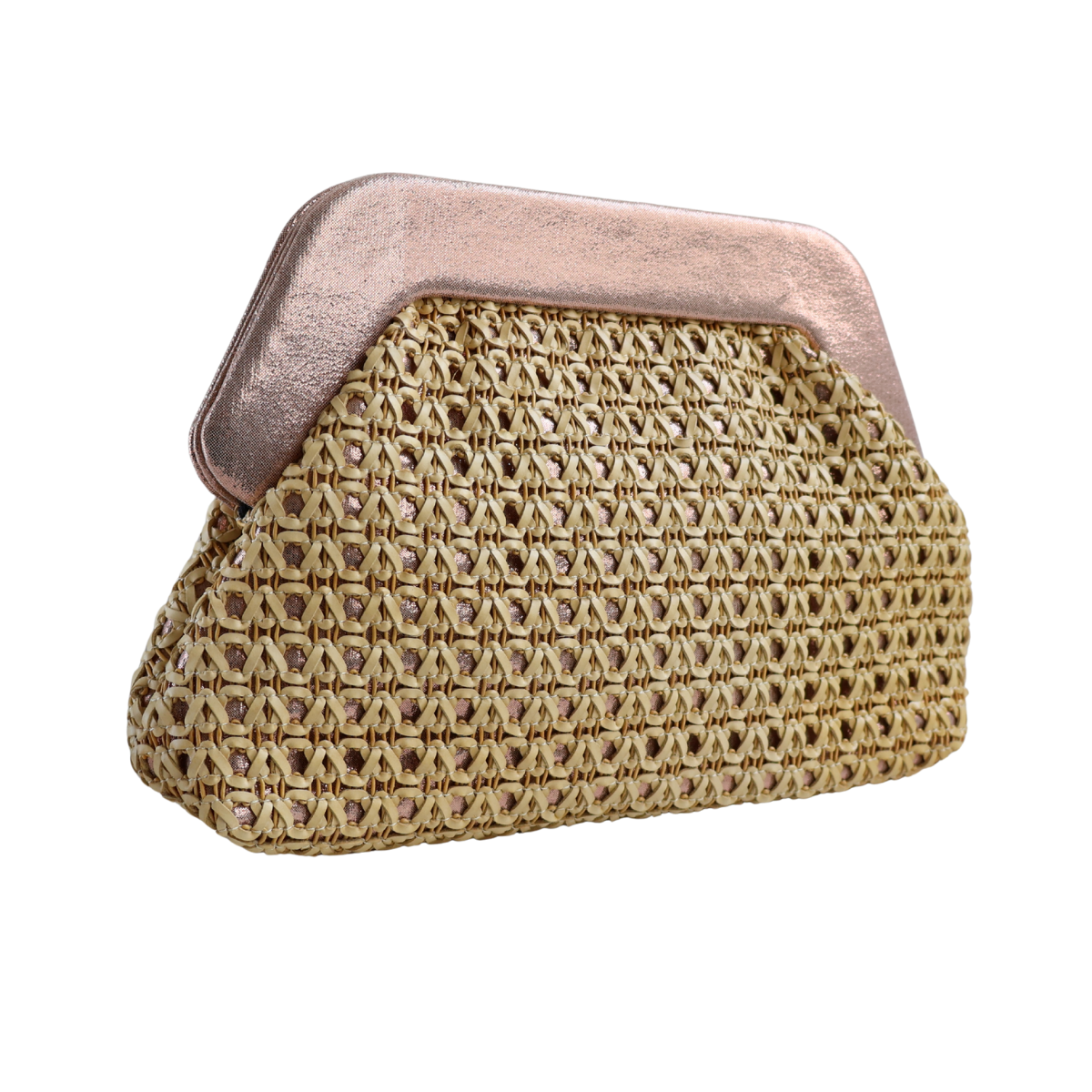 Bolsa Pouch Festa Clutch Palha Bege