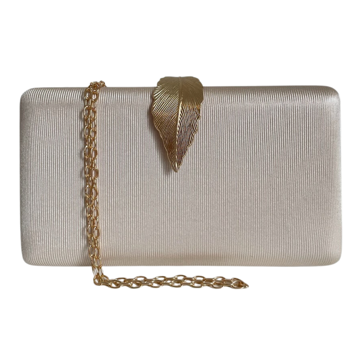 Bolsa Clutch Festa Tecido Fecho de Folha Dourado - ReUse